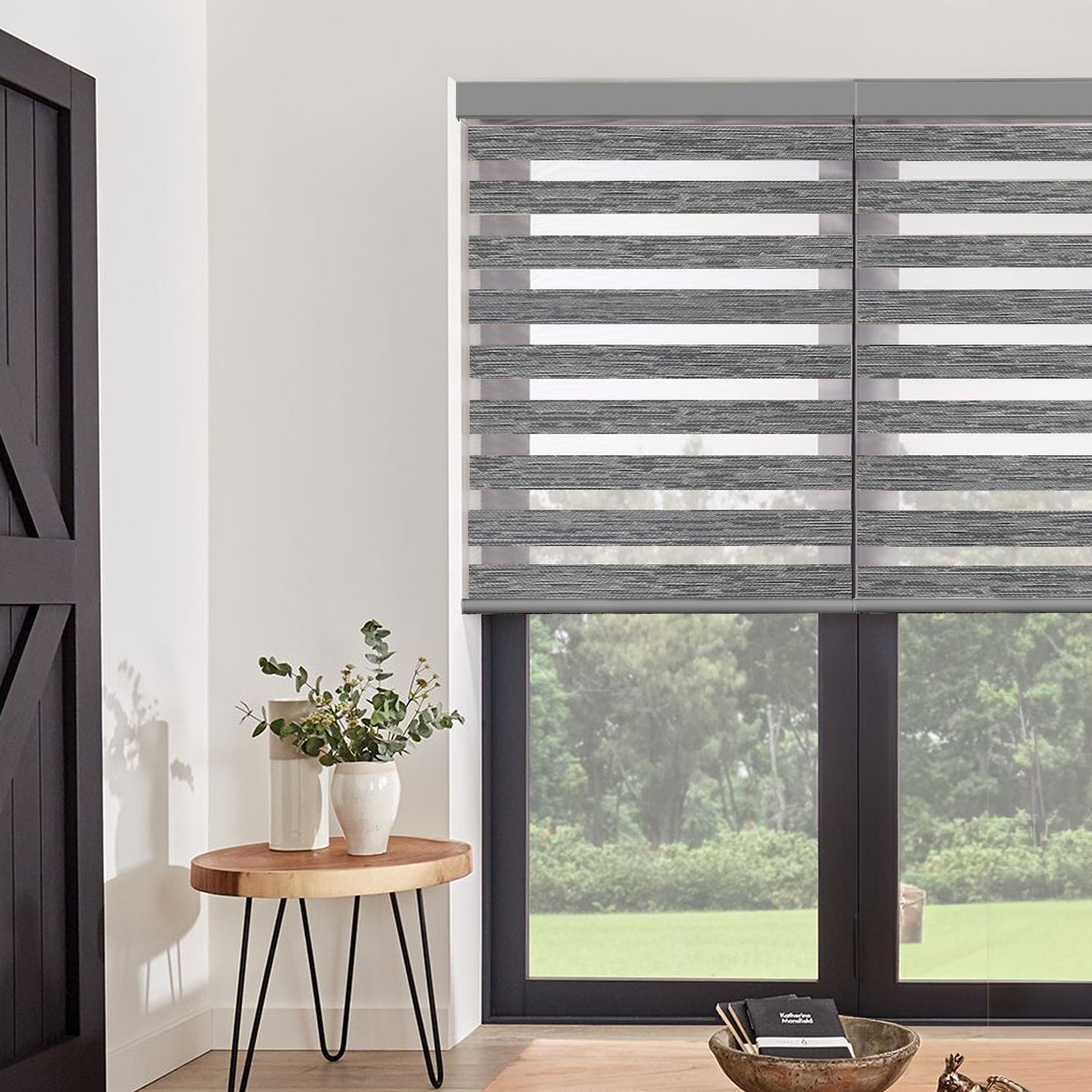 AOSKY Orchid Zebra Blinds - Contemporary Striped Window Shades for Modern Homes | 3-Year Warranty