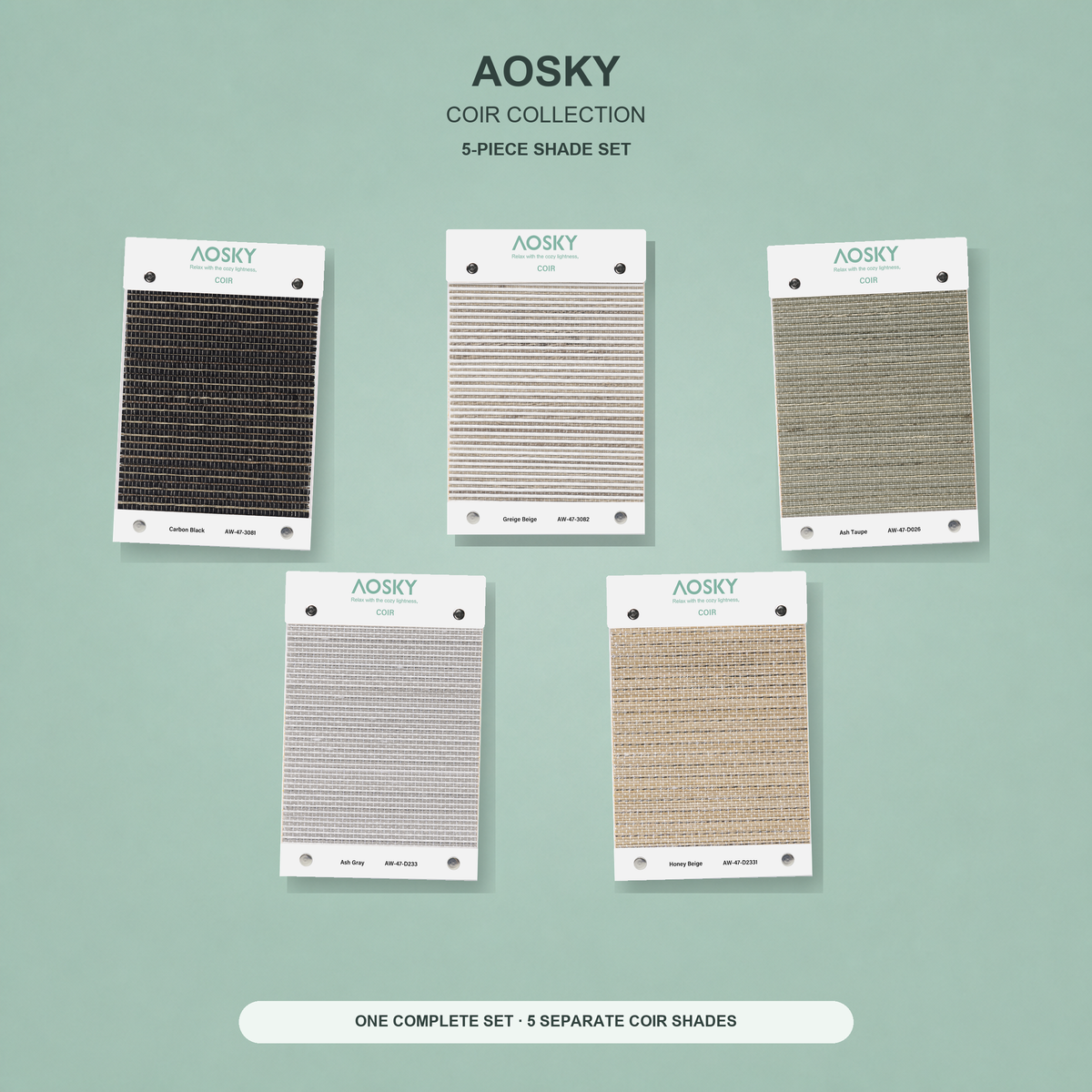 AW-47 Coir Organic Woven Wood Shade Sample Pack